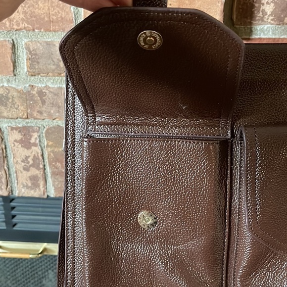 Erica Anenberg Brown Pebbled Leather Madison Messenger Bag - Picture 3 of 10